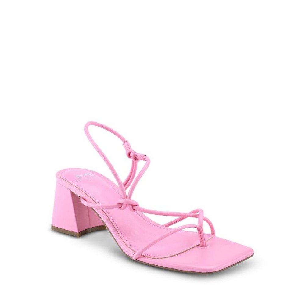 Marc Fisher Chiara Strappy Sandals in Medium Pink Leather
